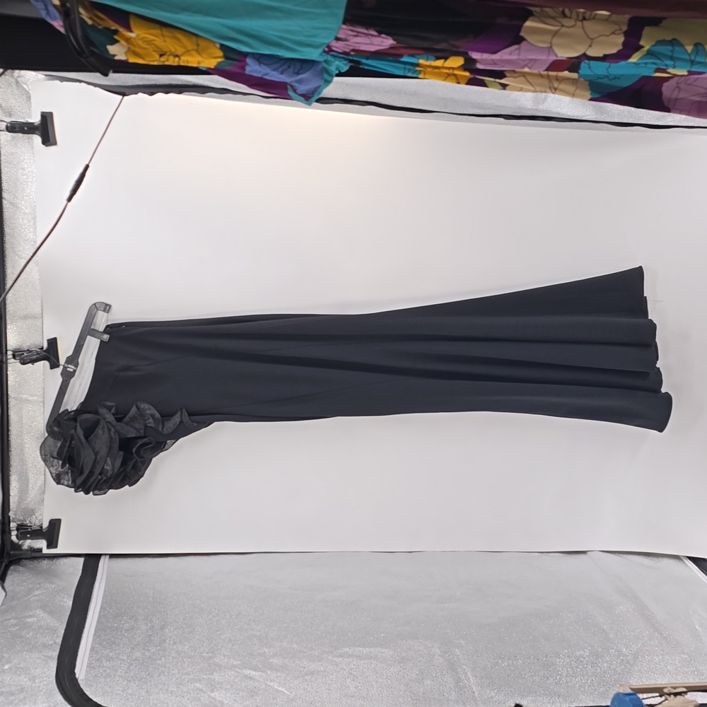 Aidan mattox by Adrianna papell organza ruffle one shoulder gown - Picture 8 of 11